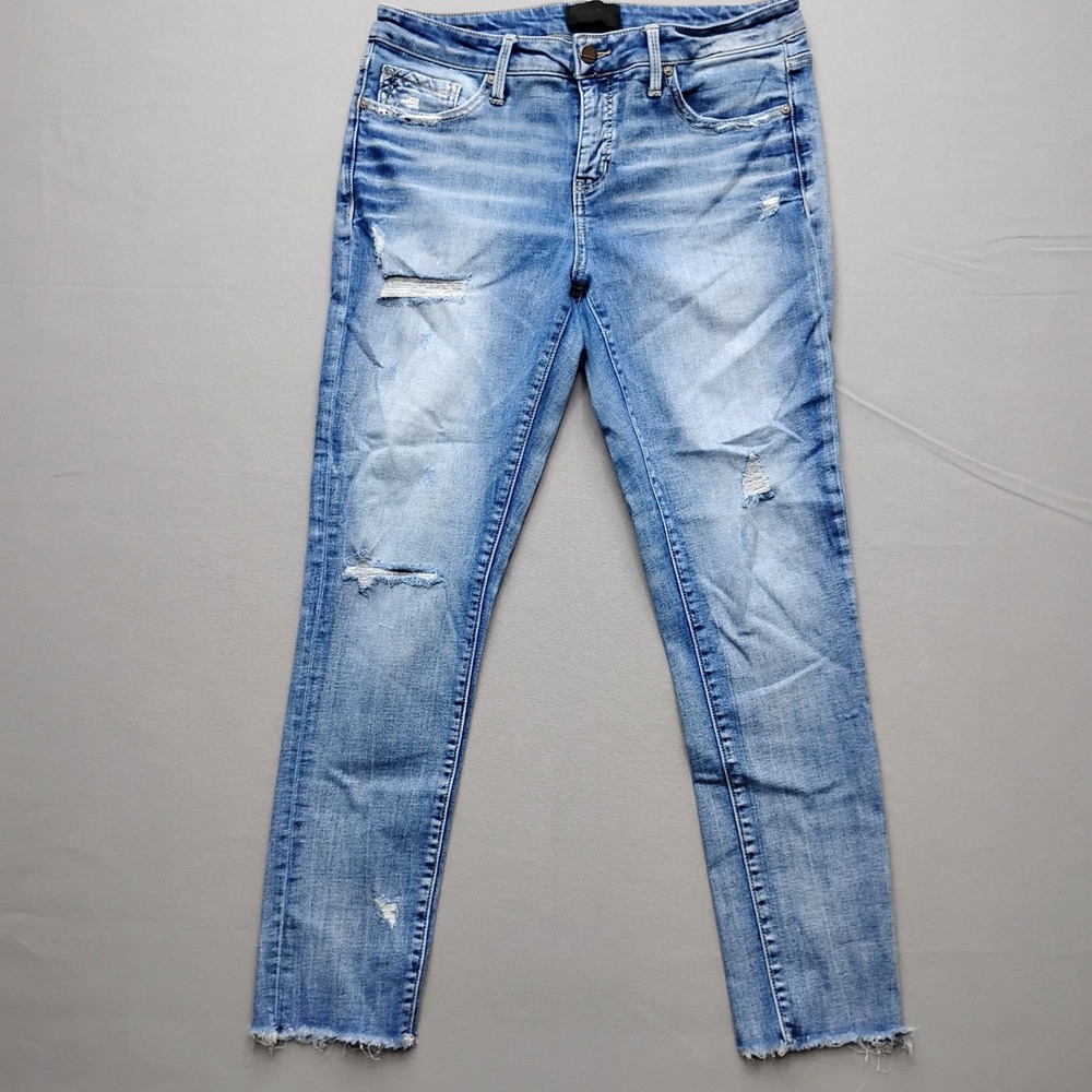 Buckle Black Fit No. 53 Ankle Skinny Jeans Blue Distressed Size 29